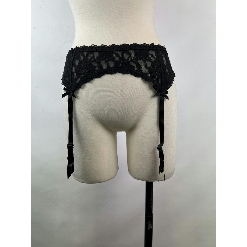 Vintage Hanky Panky Black Lace‎ Garter Belt Size Medium